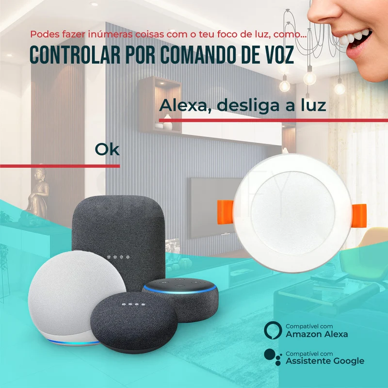 Downlight / Placa / Foco LED Ø96 mm Smart Zigbee (Cores + Branco) Smartify