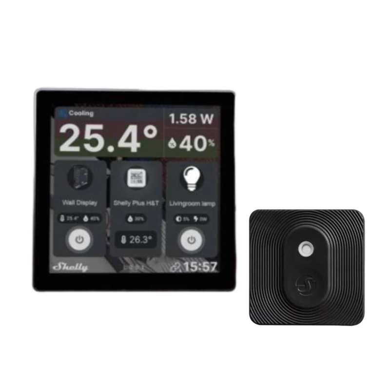 Shelly Wall Display + Sensor BLU H&T WiFi/Bluetooth - Preto
