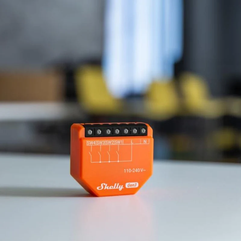 Shelly i4 Gen3 - Módulo de ativação de cenários para automação WiFi - 4 entradas