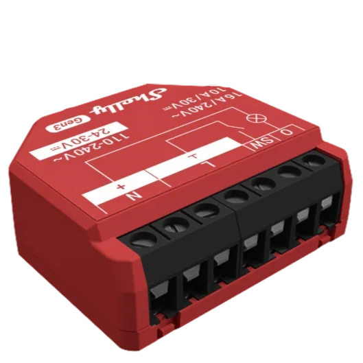 Shelly 1PM Gen3 - Módulo Interruptor com monitorização do consumo de energia 16A WIFI/BT