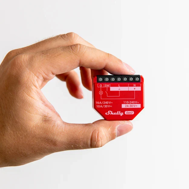 Shelly 1PM Gen3 - Módulo Interruptor com monitorização do consumo de energia 16A WIFI/BT