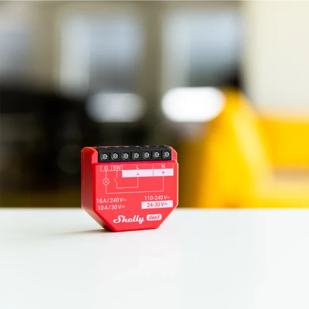 Shelly 1PM Gen3 - Módulo Interruptor com monitorização do consumo de energia 16A WIFI/BT