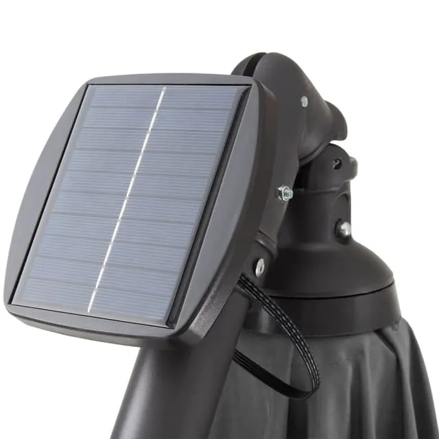 Sunna LED-Solar Parasol with Crank 2.5 x 2.5 m, Light Gray