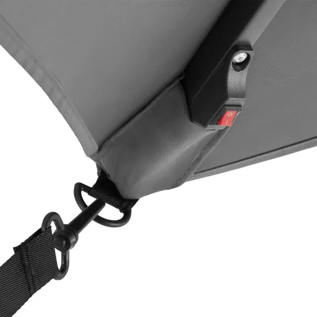 Sunna LED-Solar Parasol with Crank 2.5 x 2.5 m, Light Gray
