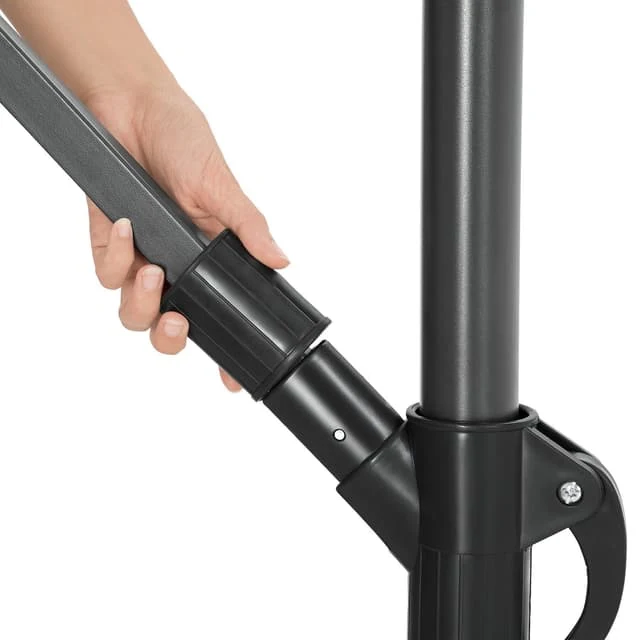 Sunna LED-Solar Parasol with Crank 2.5 x 2.5 m, Light Gray