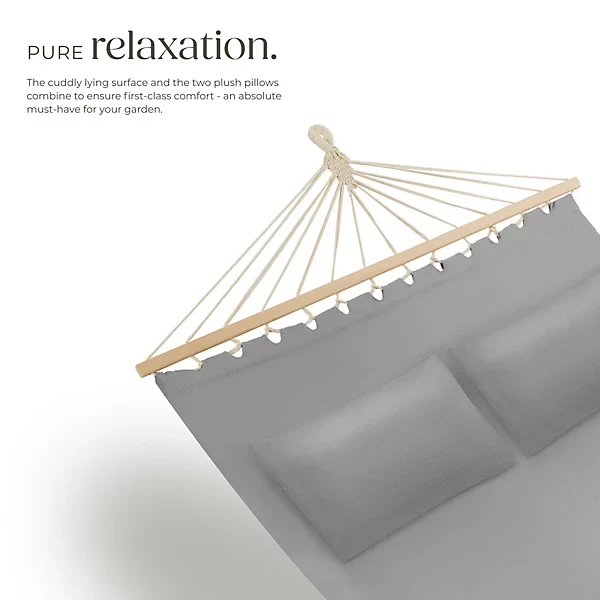Hammock Eden - with support bars, for 2 people, Light grey
