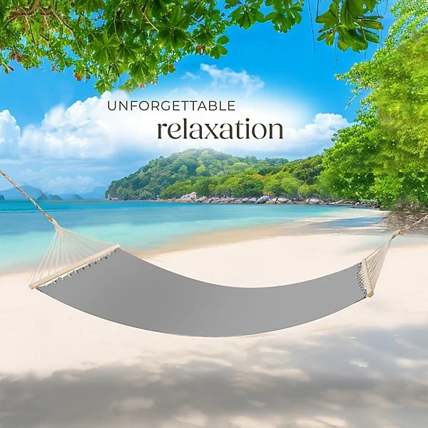 Hammock Eden - with support bars, for 2 people, Light grey
