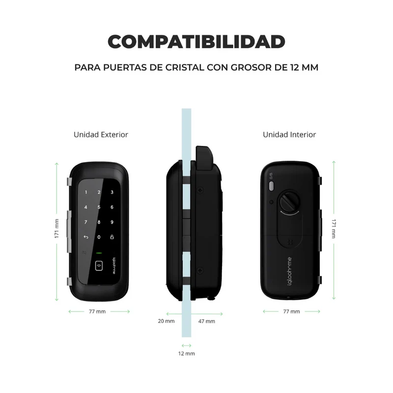 Igloohome Fechadura Inteligente Glass Door Rim Lock
