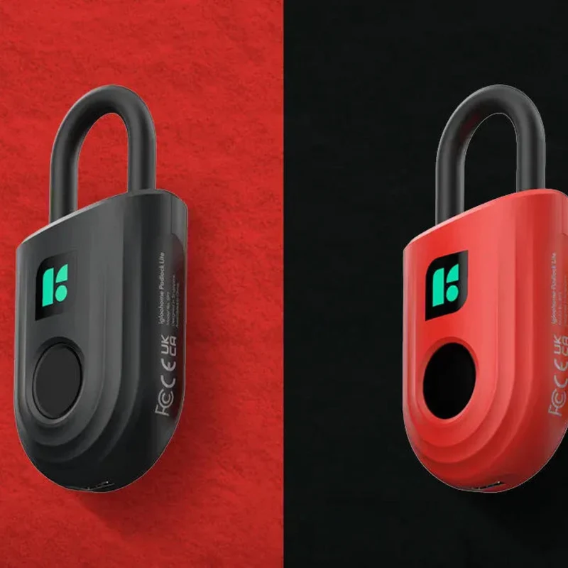 Igloohome Cadeado inteligente c/ impressão digital Padlock Lite Bluetooth Vermelho
