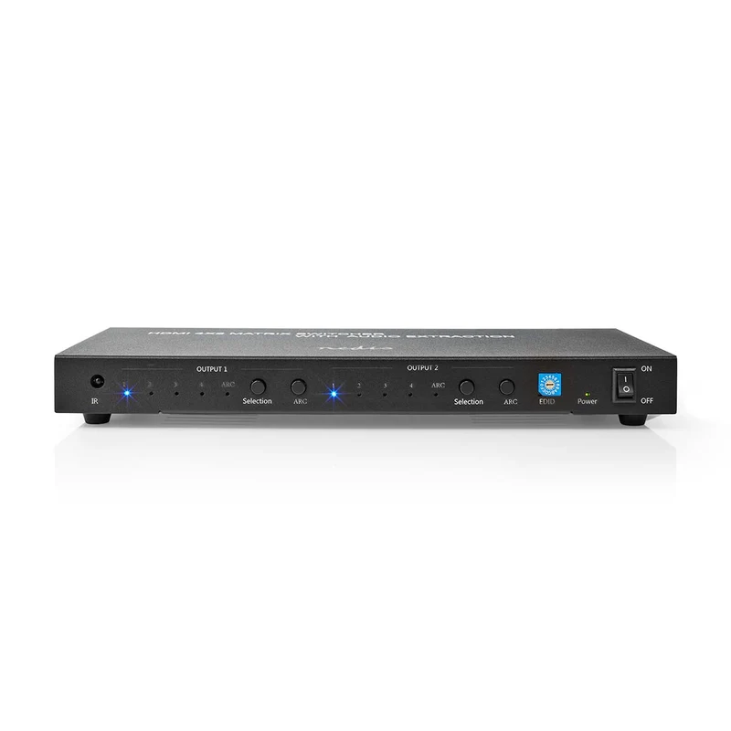 HDMI™ Matrix-Switch 4 x 2-Poorts poort(en) - 4x HDMI™ Input - 2x 3.5 mm / 2x HDMI™ Output / 2x TosLink