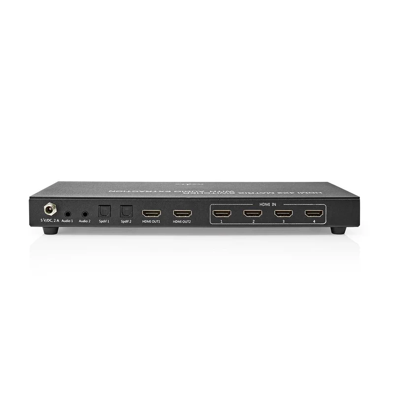 HDMI™ Matrix-Switch 4 x 2-Poorts poort(en) - 4x HDMI™ Input - 2x 3.5 mm / 2x HDMI™ Output / 2x TosLink