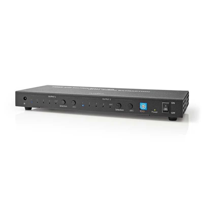 HDMI™ Matrix-Switch 4 x 2-Poorts poort(en) - 4x HDMI™ Input - 2x 3.5 mm / 2x HDMI™ Output / 2x TosLink