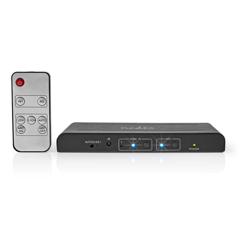 HDMI™-Extractor 2x HDMI™ Input - TosLink Female / 1x 3.5 mm Audio Out / 1x HDMI™ Output / 2x RCA - Maximale resolutie: 4K@60Hz
