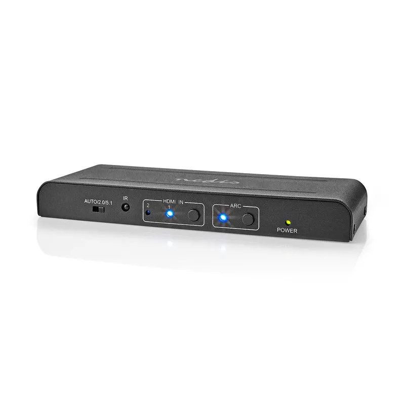 HDMI™-Extractor 2x HDMI™ Input - TosLink Female / 1x 3.5 mm Audio Out / 1x HDMI™ Output / 2x RCA - Maximale resolutie: 4K@60Hz