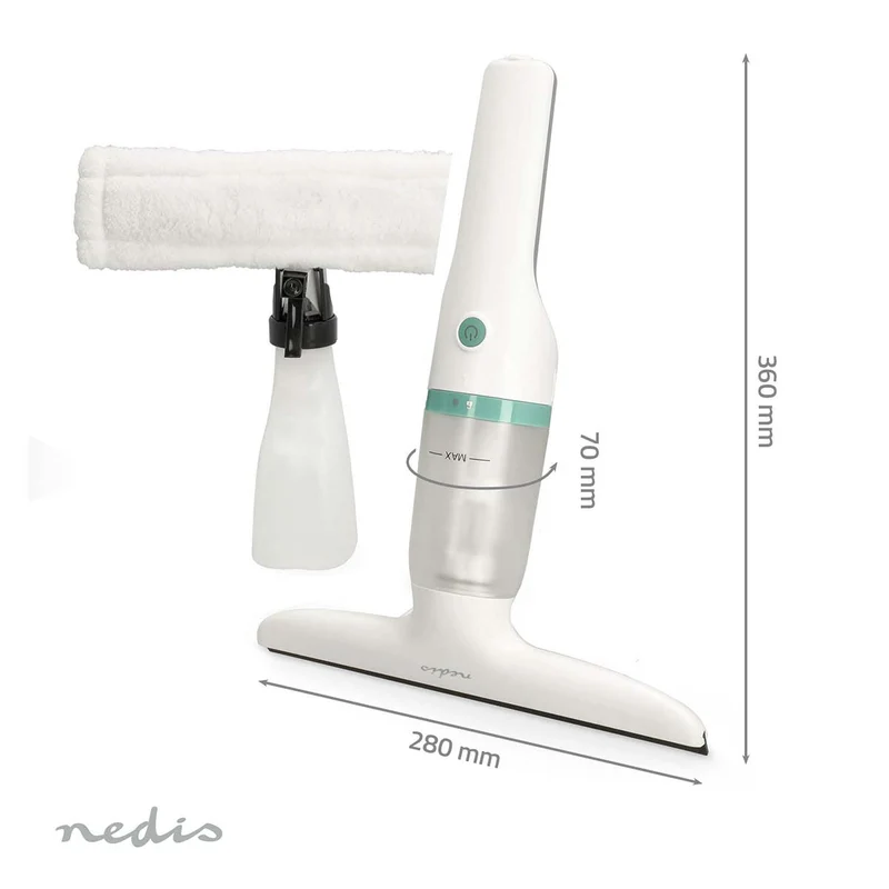 Electrische Ruitenreiniger 12W - 1200 Pa - Inhoud Reservoir Vuil Water: 60 ml
