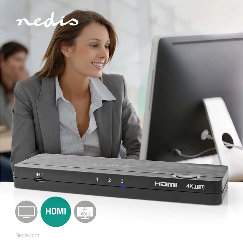 HDMI™-Converter USB-C™ Female / 2x HDMI™ Input / 4x USB A Female - 1x HDMI™ Output - 1-weg