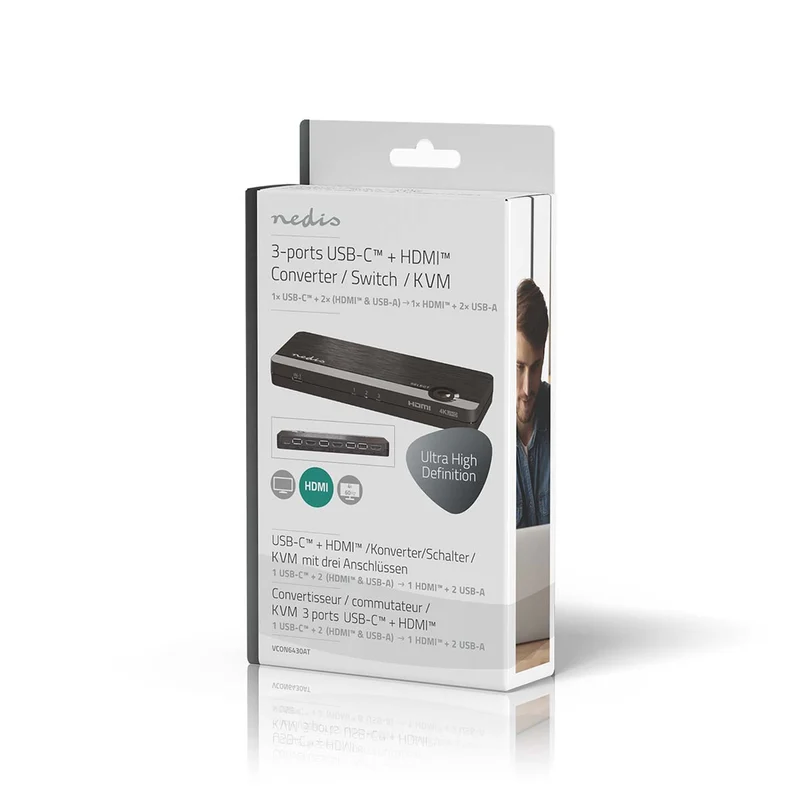 HDMI™-Converter USB-C™ Female / 2x HDMI™ Input / 4x USB A Female - 1x HDMI™ Output - 1-weg