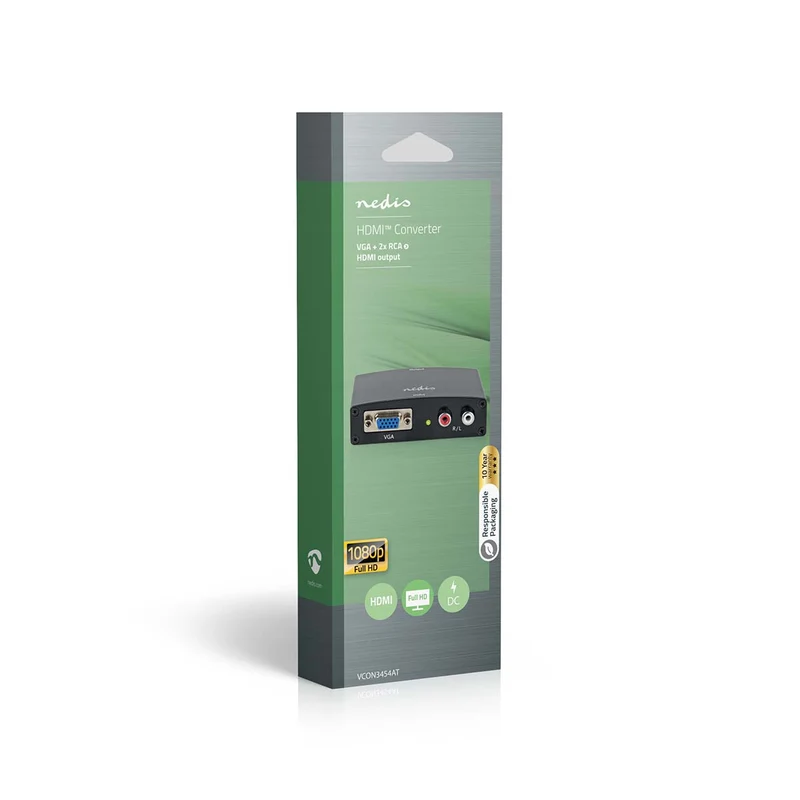 HDMI™-Converter VGA Female / 2x RCA Male - 1x HDMI™ Output - 1-weg
