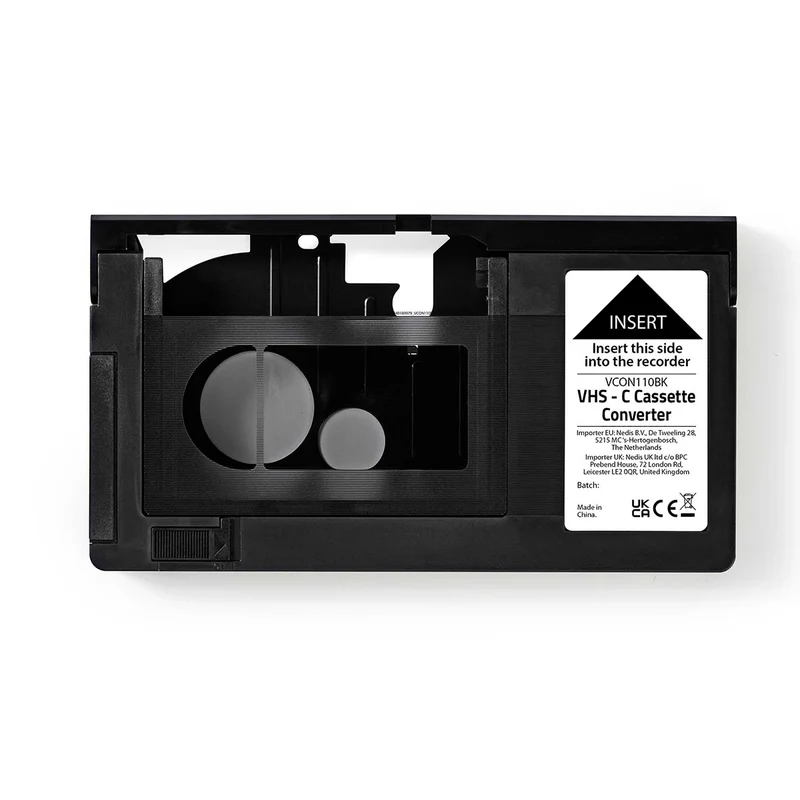 VHS-Converter Conversie: VHS-C naar VHS - Plug and play - Zwart