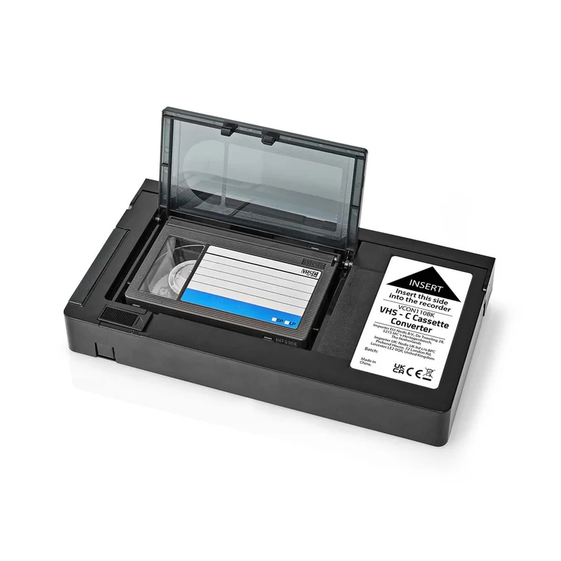 VHS-Converter Conversie: VHS-C naar VHS - Plug and play - Zwart