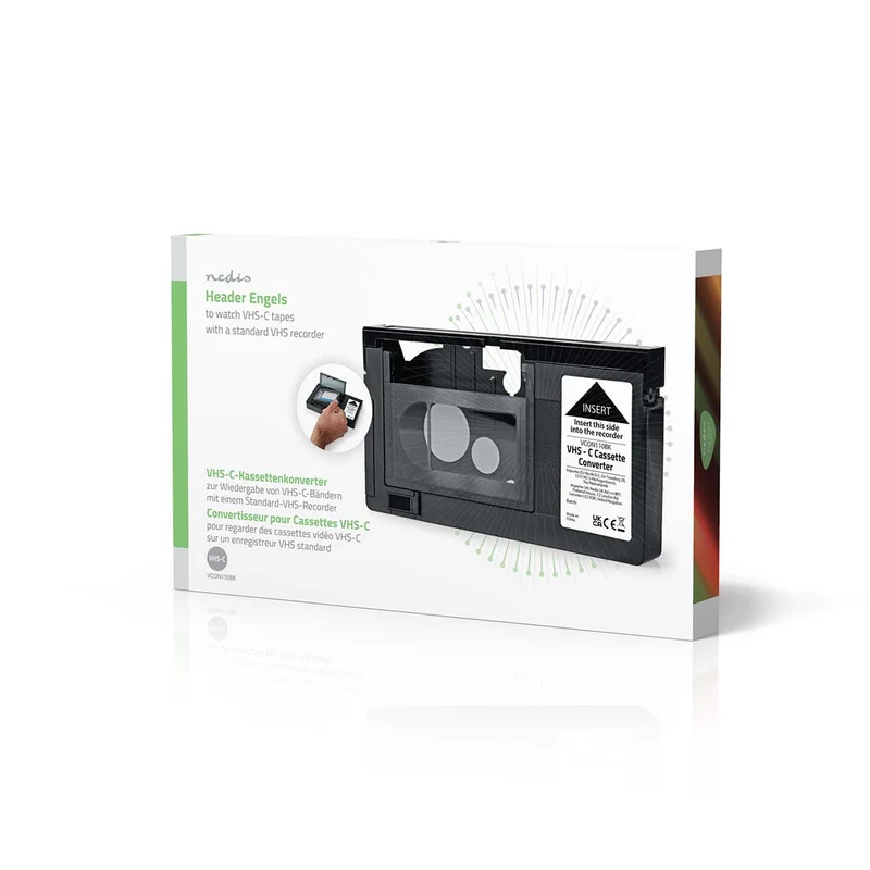 VHS-Converter Conversie: VHS-C naar VHS - Plug and play - Zwart