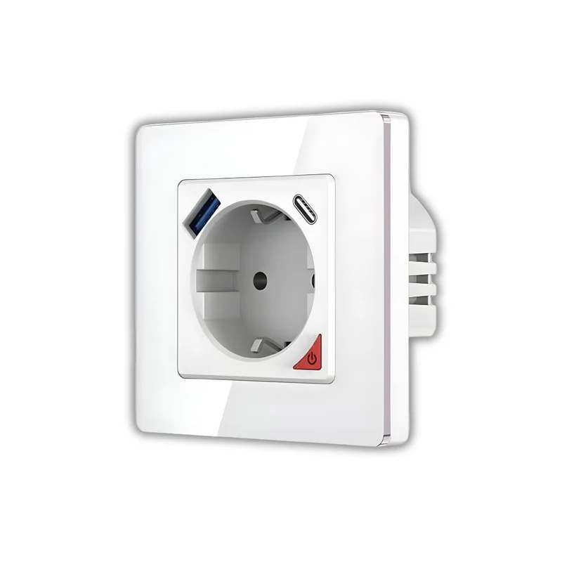 Tomada Inteligente Embutida 16A 3500W WiFi + USB-C e USB-A Smartify - Branco