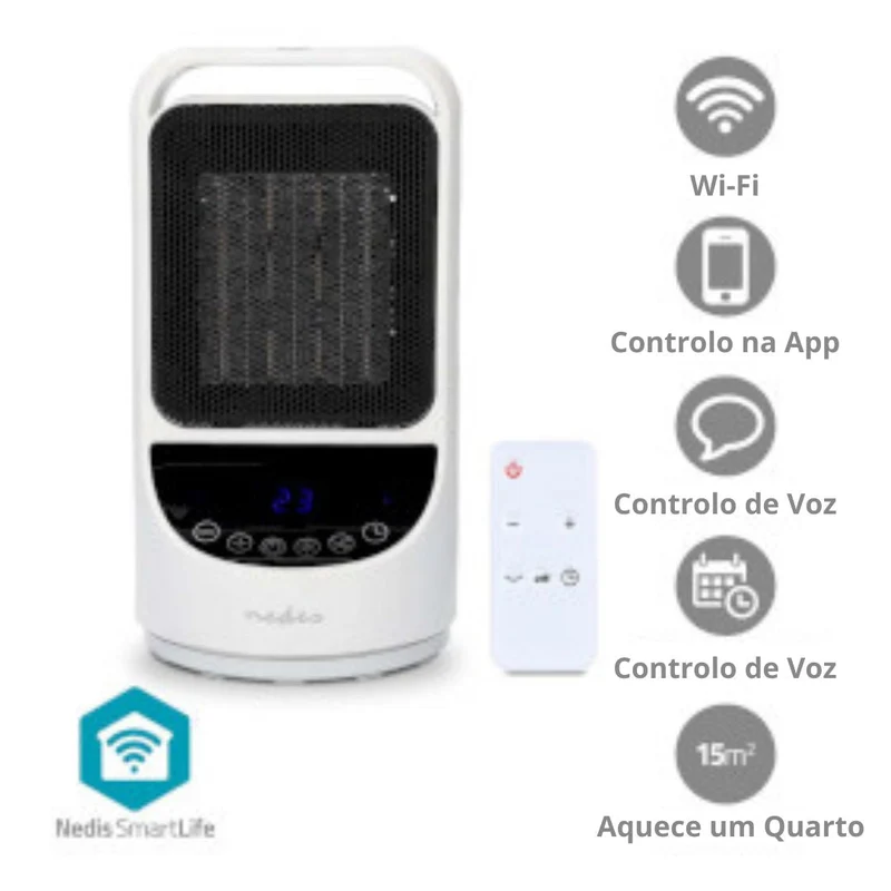 Nedis Aquecedor com Ventilador de Cerâmica Inteligente Smart WiFi - HTFA22WTW