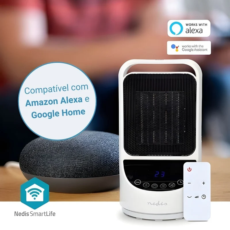 Nedis Aquecedor com Ventilador de Cerâmica Inteligente Smart WiFi - HTFA22WTW
