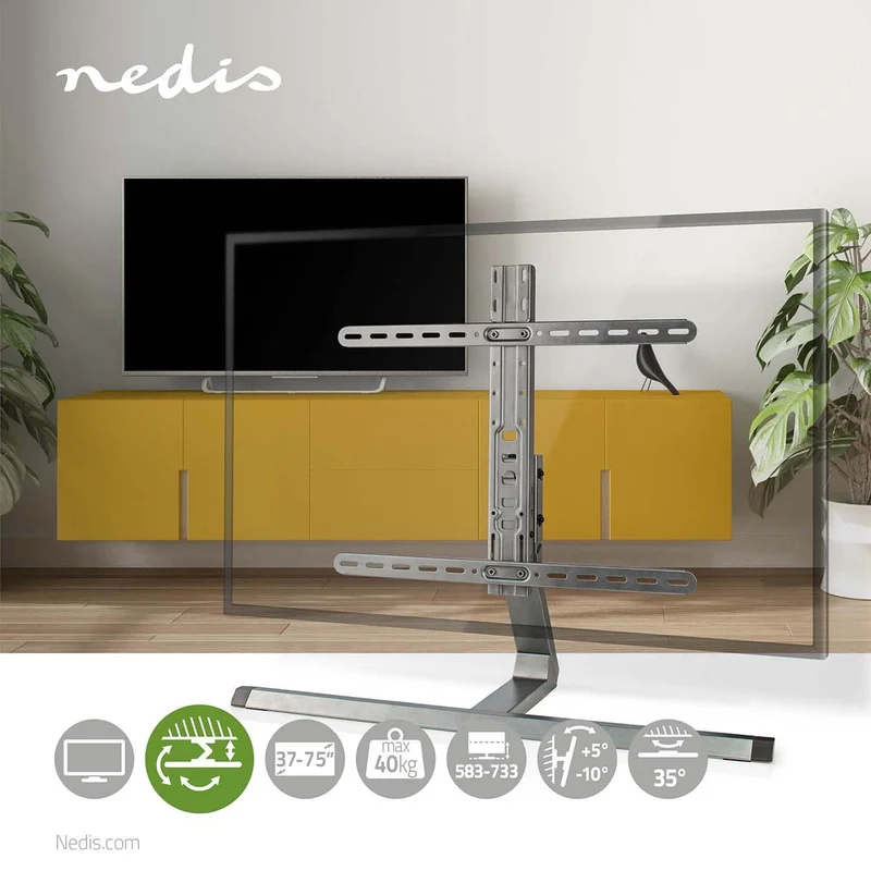 Draai- en Kantelbare TV-Standaard 37 - 75" - Maximaal schermgewicht: 40 kg - Kantelbaar