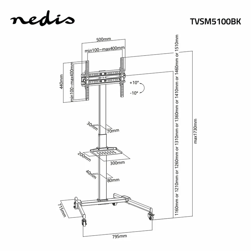 TV Vloerstandaard 32 - 55" - Maximaal schermgewicht: 35 kg - Premium Kolomontwerp