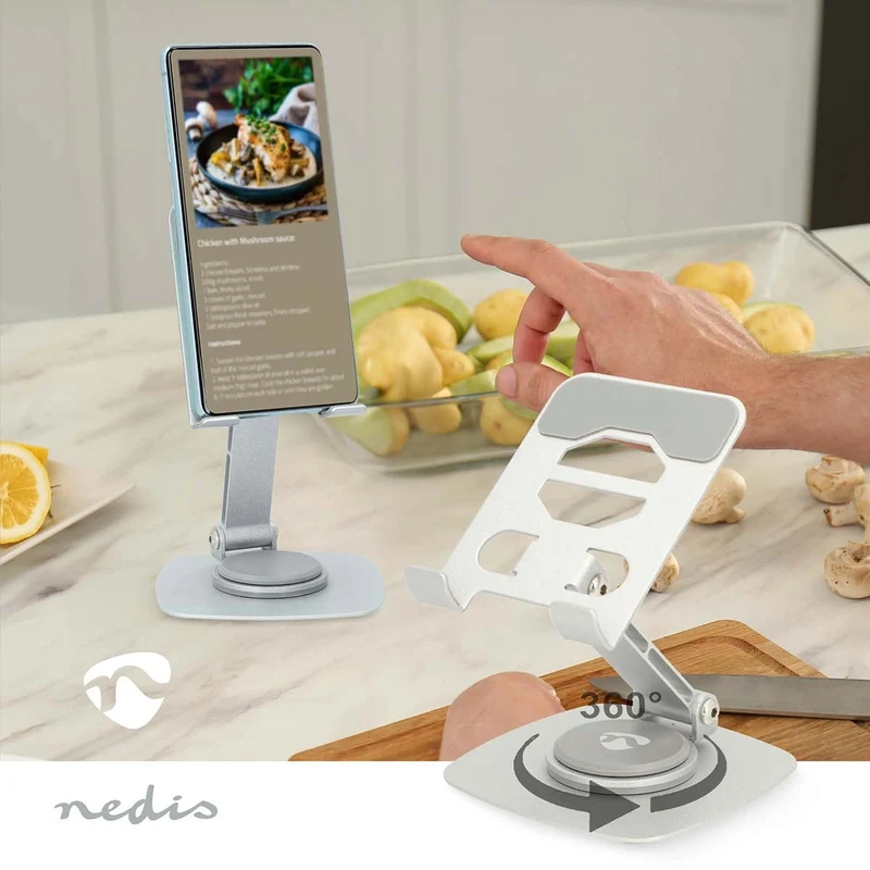Smartphonestandaard Universeel - Draai- en Kantelbaar - Zilver