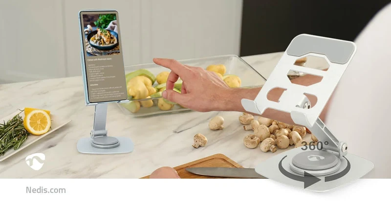 Smartphonestandaard Universeel - Draai- en Kantelbaar - Zilver