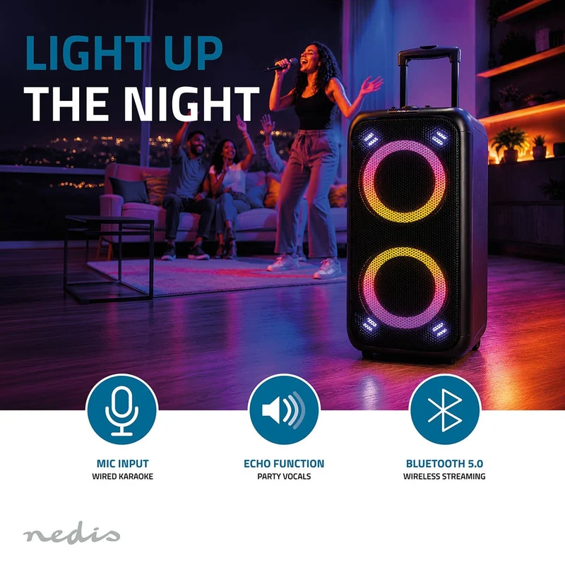 Bluetooth® Party Speaker Batterij 1 werkingstijd standaard verbruik: 300 min - 240W - Handvat