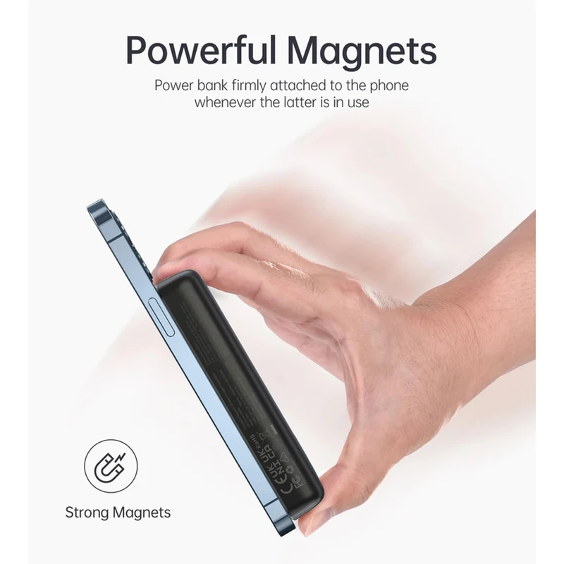 Choetech 10.000 mAh Trådløs Magsafe Powerbank, Sort