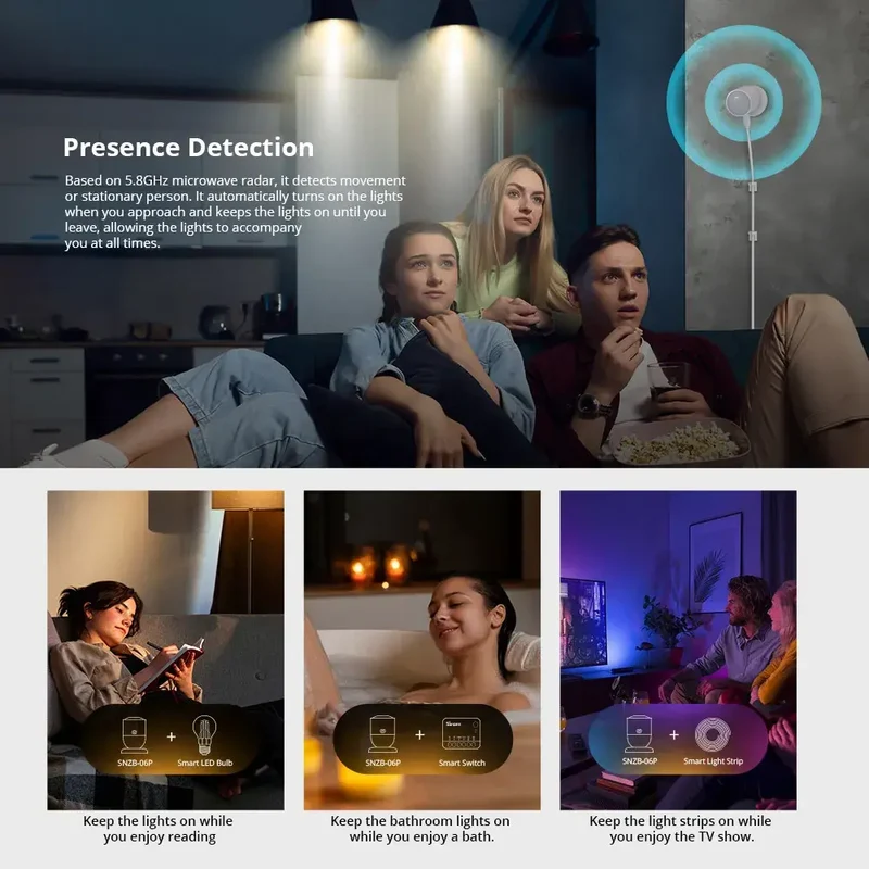 Sonoff Sensor de presença humana Smart Zigbee - SNZB-06P