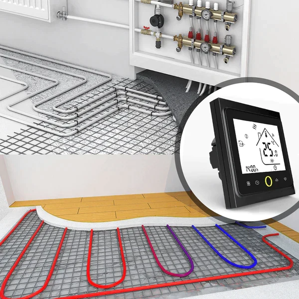 Moes Controlador Inteligente para Piso Radiante Elétrico Zigbee Preto