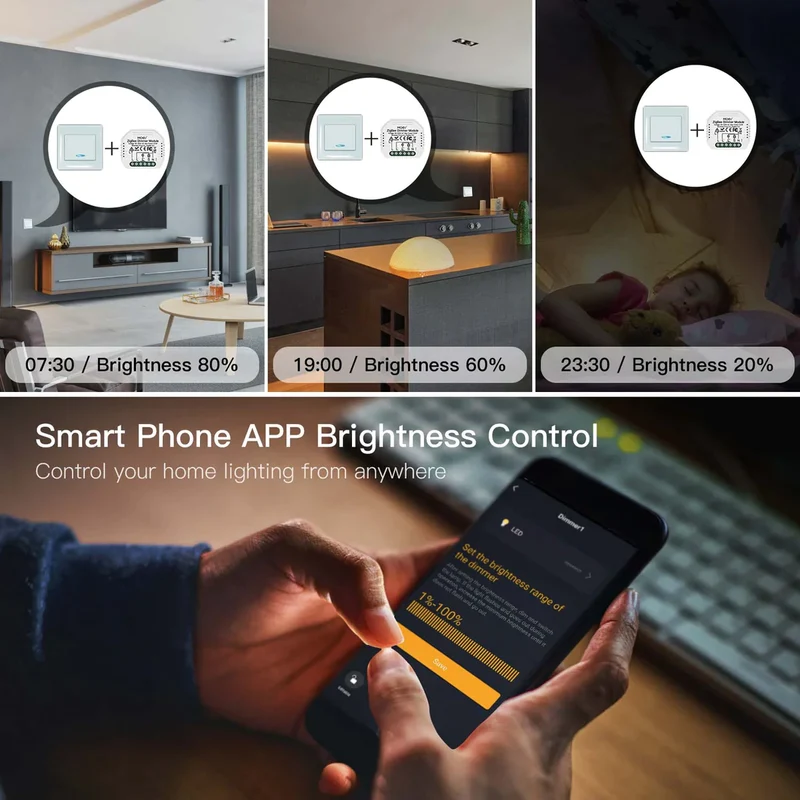 Moes Módulo Interruptor Dimmer Inteligente 2 Canais - Smart Zigbee + RF433