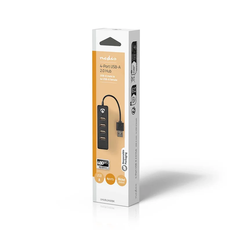 USB-Hub USB-A Male - 4x USB A Female - 4-Poorts poort(en)