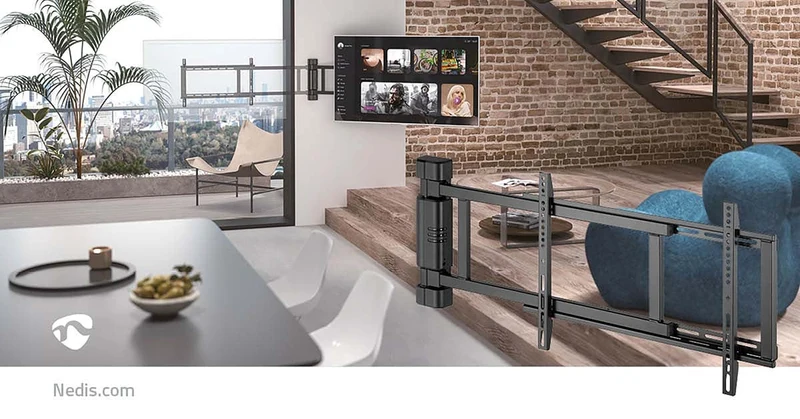 Gemotoriseerde TV-Muurbeugel 32 - 75" - Maximaal schermgewicht: 50 kg - Draaibaar