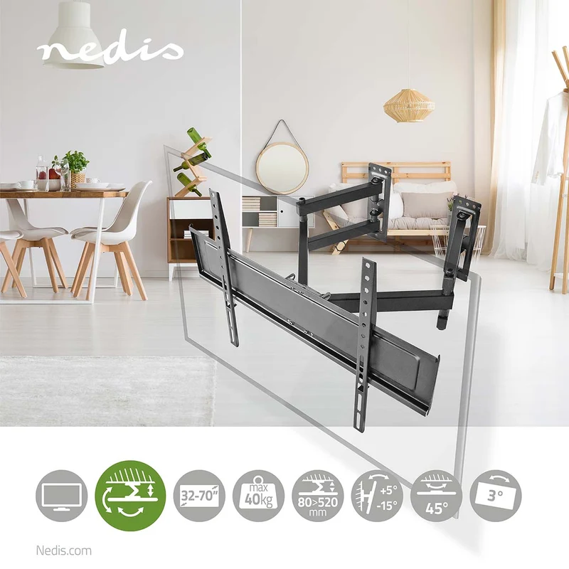 Draai- en Kantelbare TV-Muurbeugel 32 - 70" - Maximaal schermgewicht: 40 kg - Kantelbaar