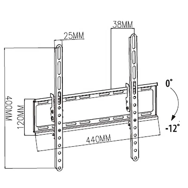 Kantelbare TV-Muurbeugel 23 - 55" - Maximaal schermgewicht: 35 kg - Kantelbaar: 12°