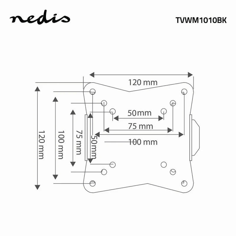 Vaste TV-Muurbeugel 13 - 27" - Maximaal schermgewicht: 30 kg - Minimale muurafstand: 20 mm