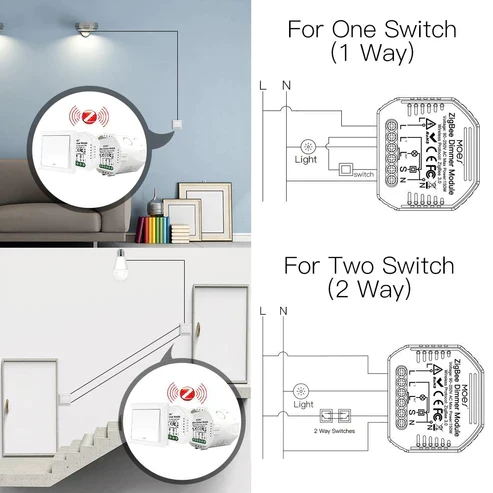 Moes Módulo Interruptor Dimmer Inteligente 1 Canal - Smart Zigbee + RF433