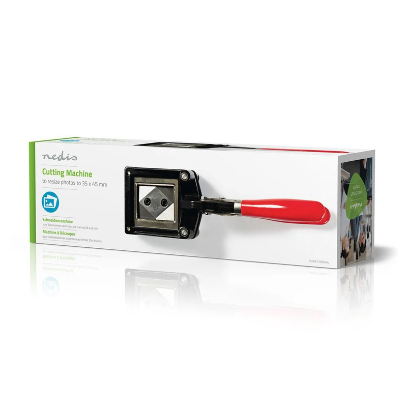 Pasfotosnijder 35 x 45 mm - Metaal - Rood / Zwart