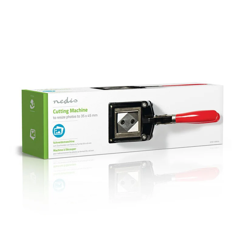 Pasfotosnijder 35 x 45 mm - Metaal - Rood / Zwart