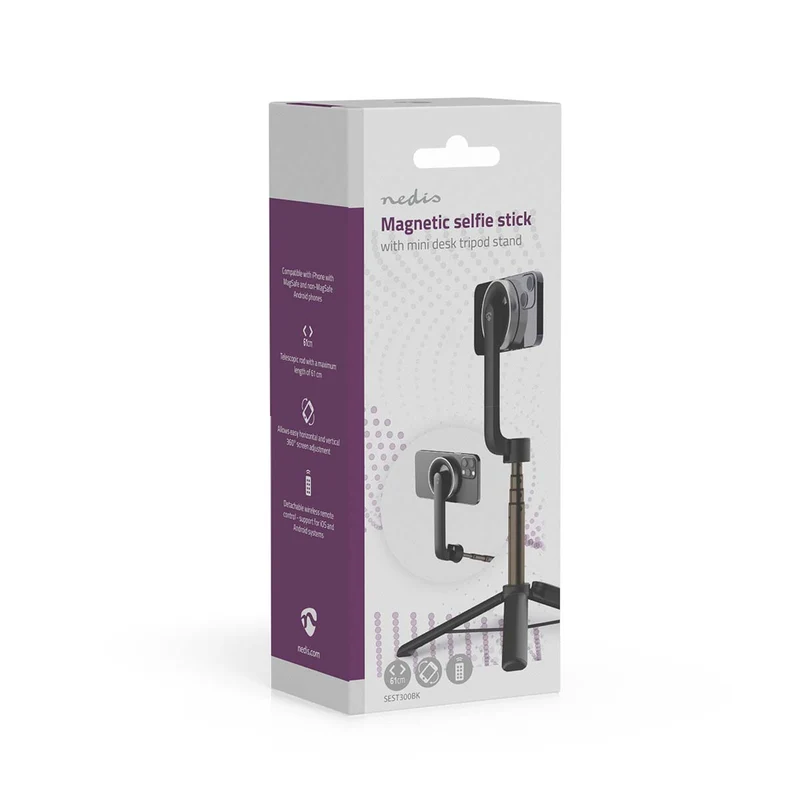Bluetooth® Selfie Stick Bluetooth® versie: 5.0 - Maximale schermgrootte: 7" - Gevouwen lengte: 17 cm