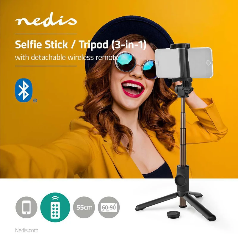 Bluetooth® Selfie Stick Bluetooth® versie: 4.2 - Maximale schermgrootte: 3.54" - Gevouwen lengte: 19 cm