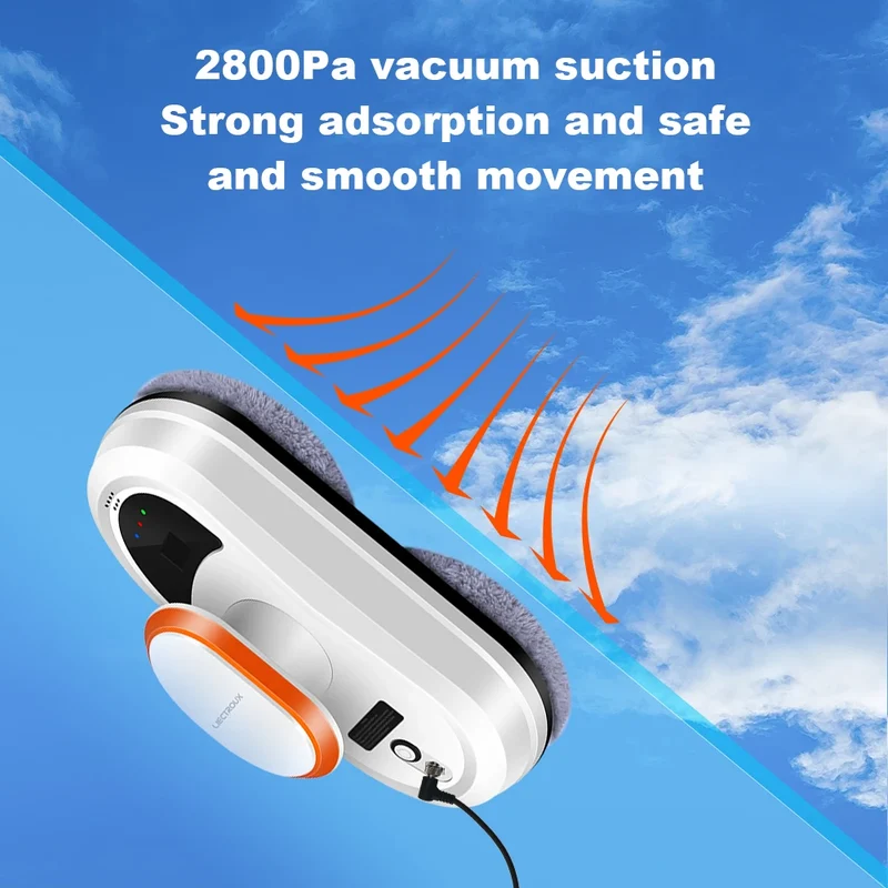 Liectroux Window Cleaner Robot, 2800Pa Suction, Infrared Remote Control, White