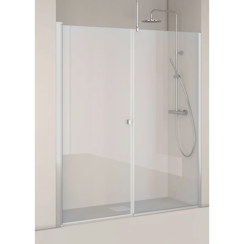 Igloo Pro Niche Shower Enclosure with Straight Door and Fixed Wall, 1355-1385mm, Clear Aluminum