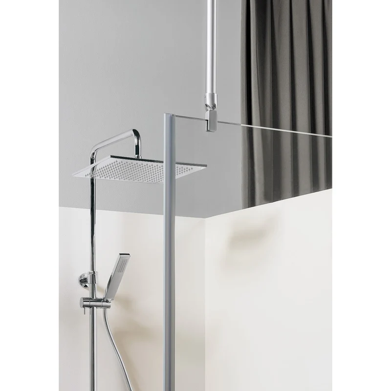 Igloo Pro Niche Shower Enclosure with Straight Door and Fixed Wall, 1355-1385mm, Clear Aluminum